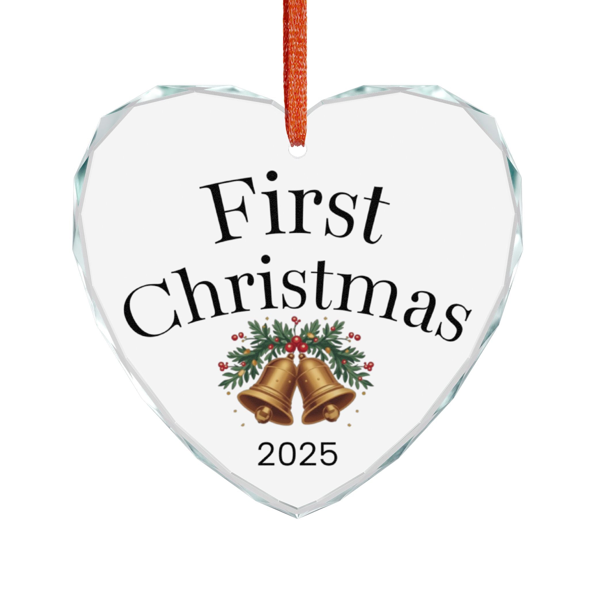 First Christmas 2025 Crystal Heart Ornament