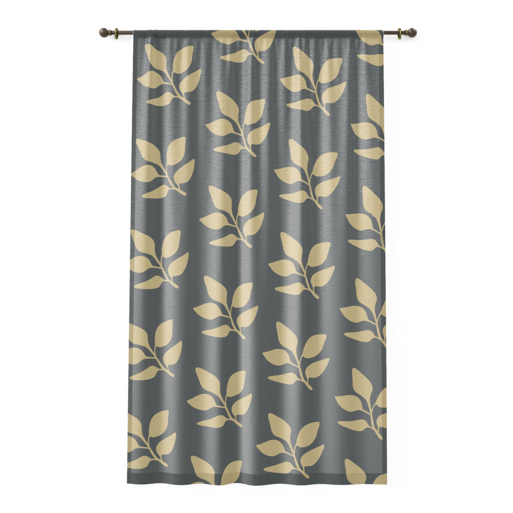 Sheer Leaf Window Curtain — Lightweight Sheer Curtain with Leaf Pattern