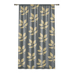 Sheer Leaf Window Curtain — Lightweight Sheer Curtain with Leaf Pattern