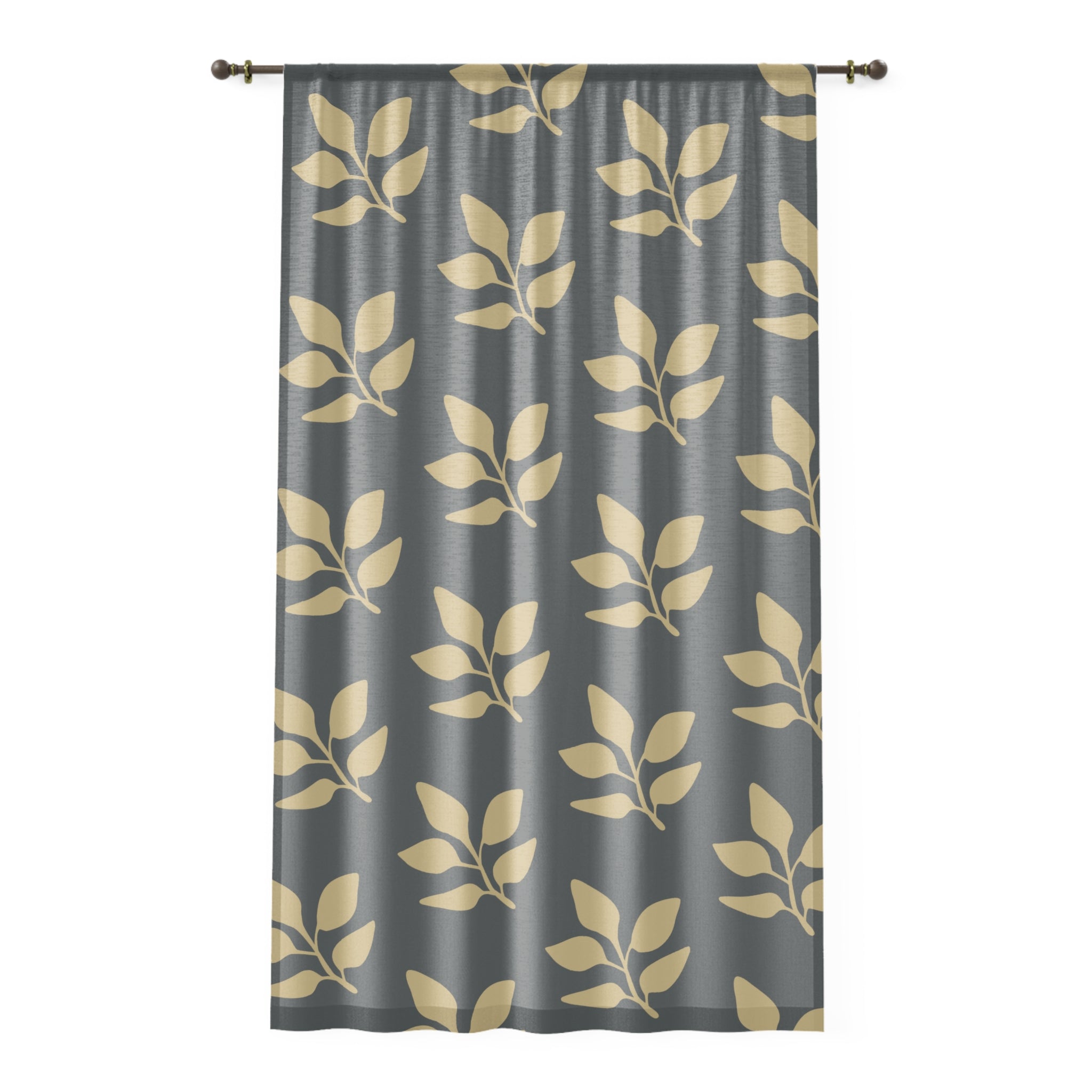 Sheer Leaf Window Curtain — Lightweight Sheer Curtain with Leaf Pattern