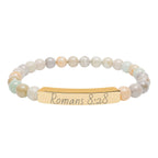 Romans 8:28 Engraved Natural Stone Stretch Bracelet