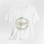 Blessed Floral Tee — "Blessed" Script T-Shirt with Wreath