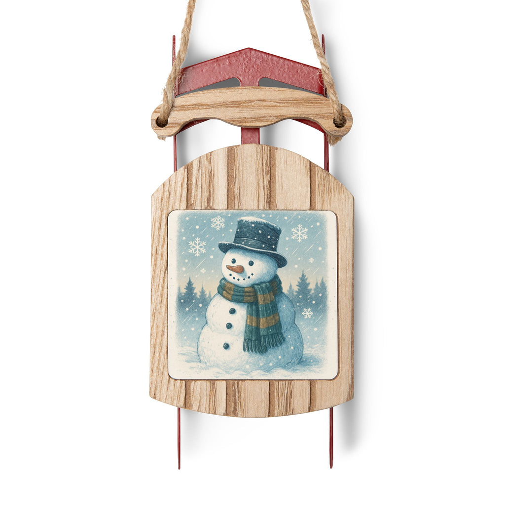 Sled Ornaments- snowman