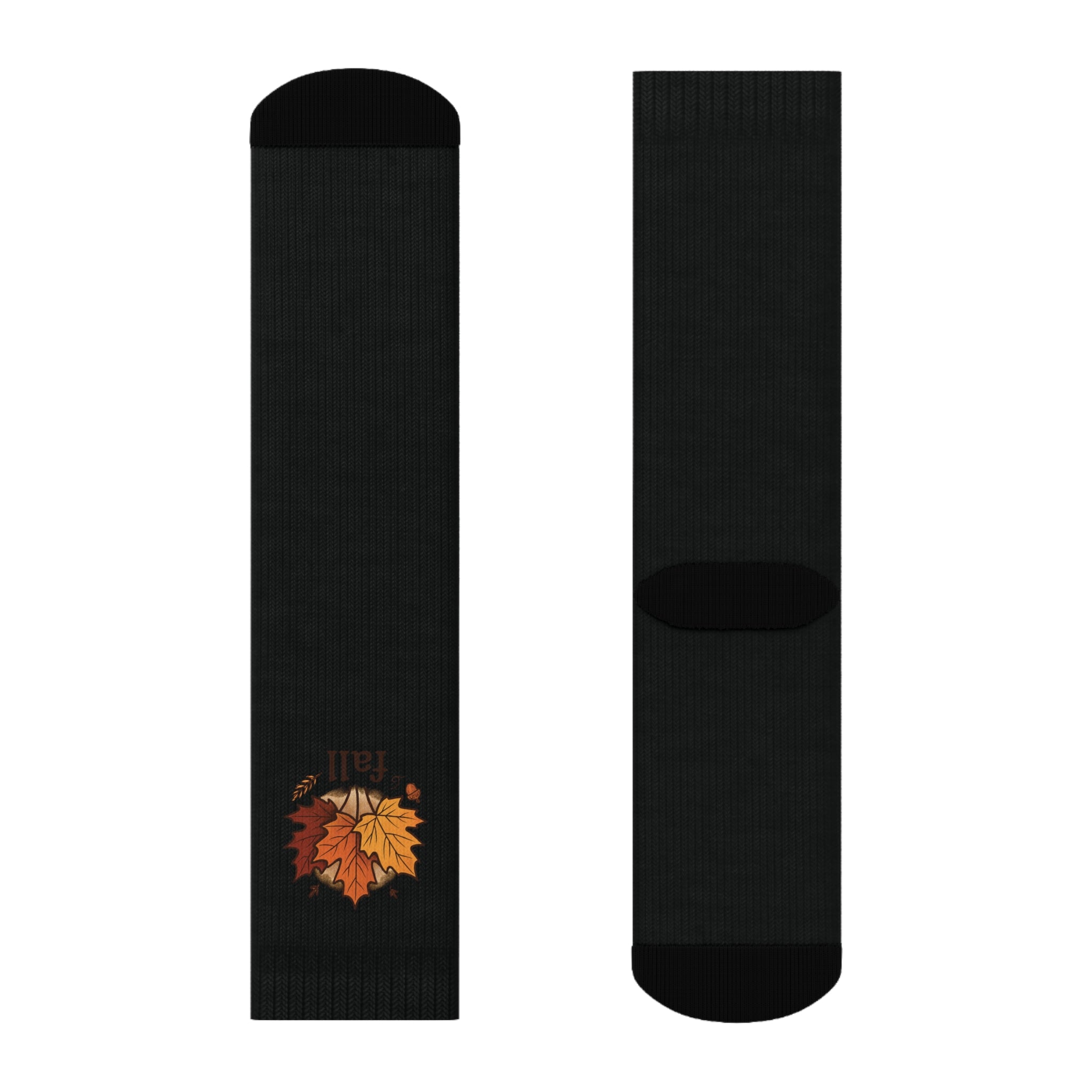 Autumn-Themed Crew Socks with Leaf Design, Cozy Socks for Fall, Perfect Gift for Thanksgiving, Casual Everyday Wear, Unique Sock Collection
