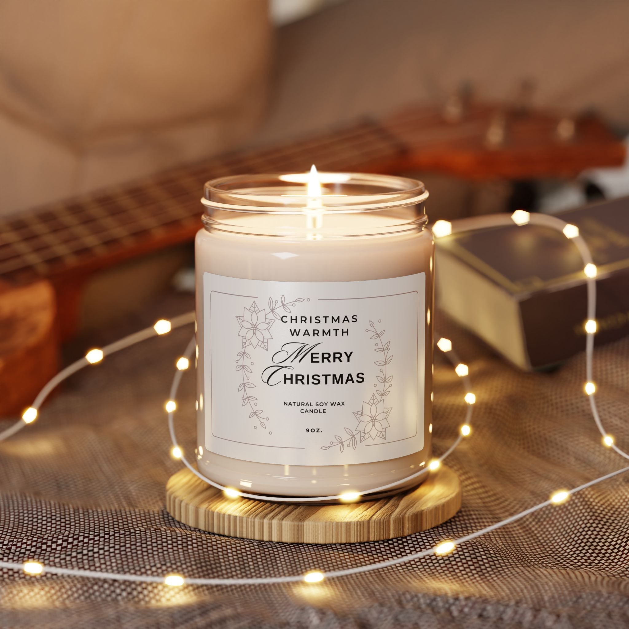 Merry Christmas Scented Soy Candle - 9oz Christmas Warmth Candle