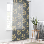 Sheer Leaf Window Curtain — Lightweight Sheer Curtain with Leaf Pattern