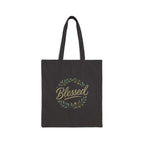 Blessed Wreath Canvas Tote Bag — Cotton Reusable Market Bag
