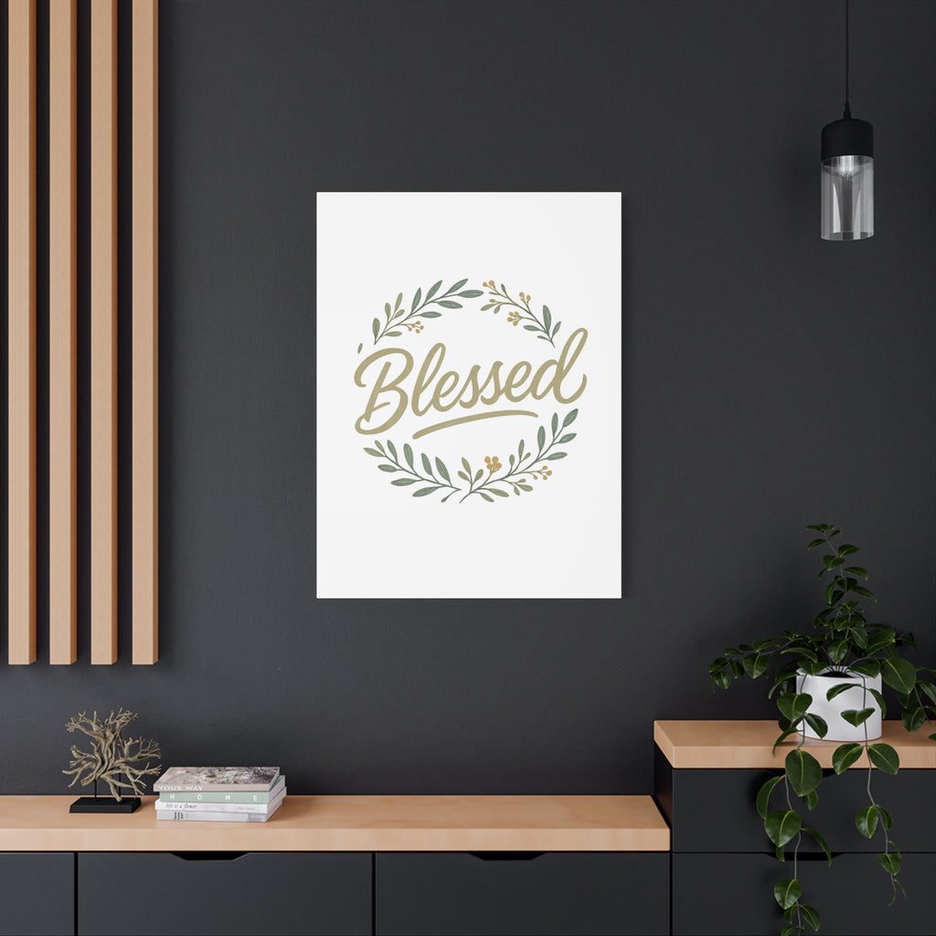Blessed Wreath Matte Canvas Wall Art (Stretched 1.25")