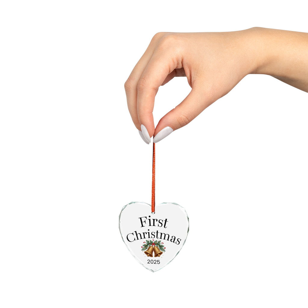 First Christmas 2025 Crystal Heart Ornament