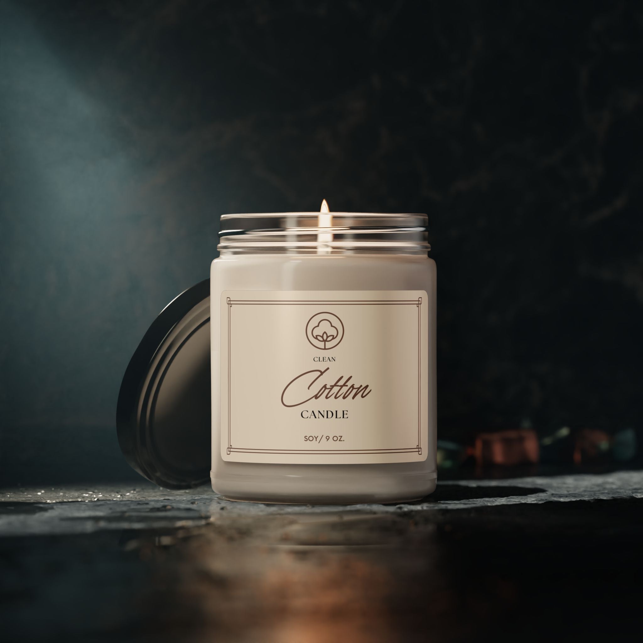 Cotton Scented Soy Candle - 9oz Clean Freshness for Home & Gifts