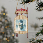 Sled Ornaments- snowman