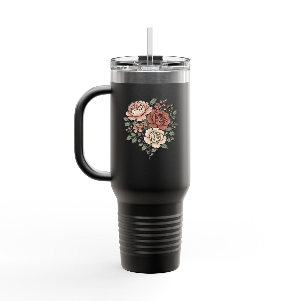 Floral Insulated Travel Mug - 40oz Reusable Drinkware for Coffee Lovers