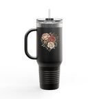 Floral Insulated Travel Mug - 40oz Reusable Drinkware for Coffee Lovers