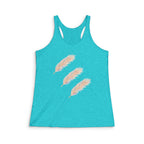 Pastel Feather Racerback Tank — Women's Tri-Blend Feather Print Tank Top