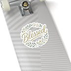 Blessed Floral Wreath Sticker — Kiss-Cut Inspirational Decal