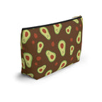 Cute Avocado Accessory Pouch, Zippered Makeup Bag, Pencil Case, Fun Gift for Food Lovers, Cute Avocado Pattern, Eco-Friendly Storage