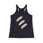 Pastel Feather Racerback Tank — Women's Tri-Blend Feather Print Tank Top