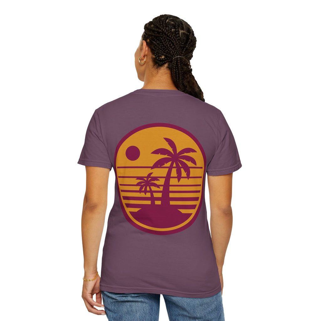 Sunset Palm Tree Unisex T-Shirt | Soft Beach Vibes | Perfect for Summer, Vacations, Gifts, Beach Days, Relaxation