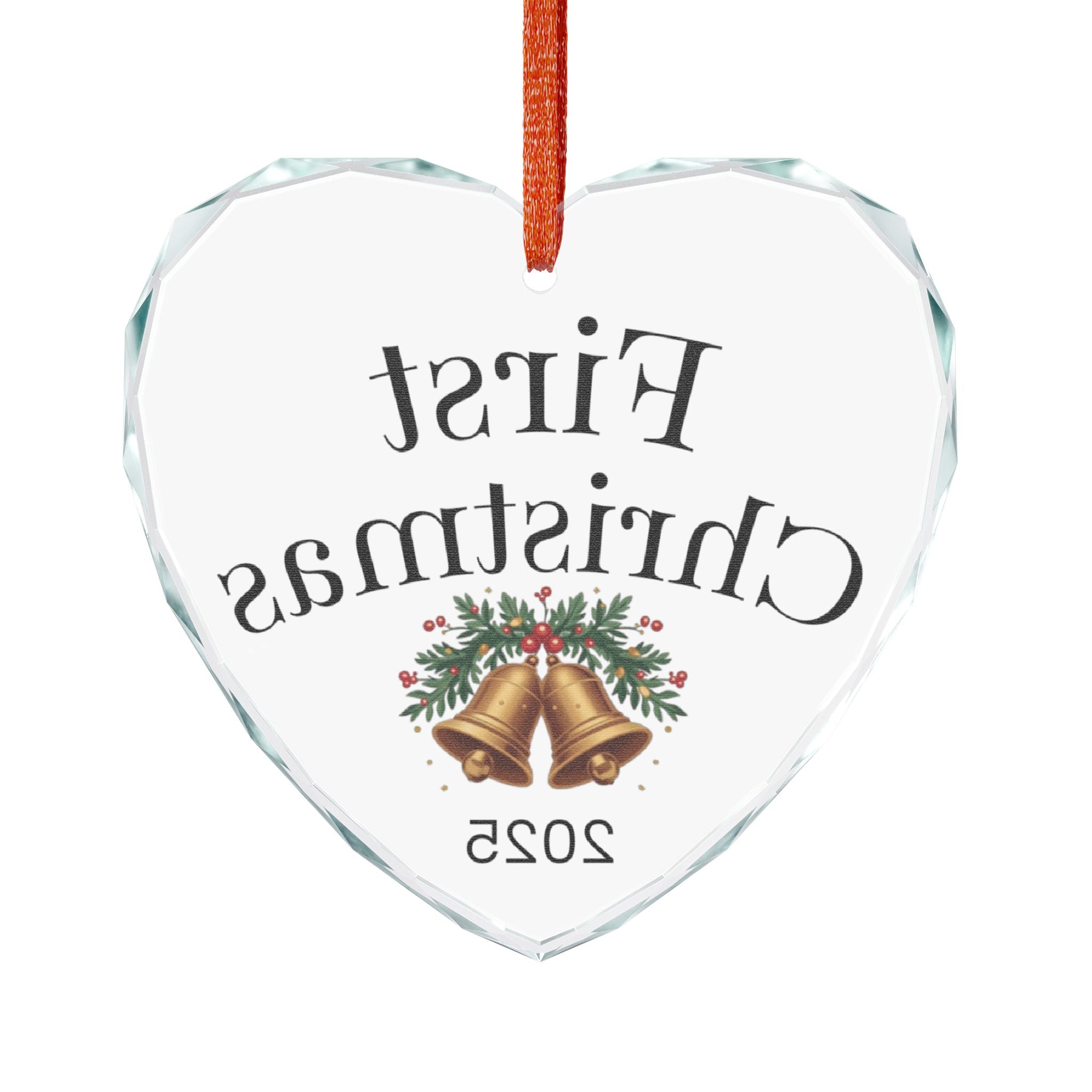 First Christmas 2025 Crystal Heart Ornament