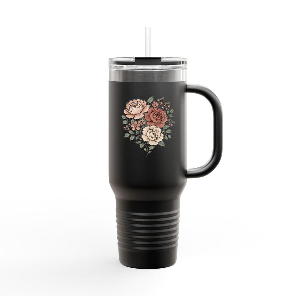 Floral Insulated Travel Mug - 40oz Reusable Drinkware for Coffee Lovers