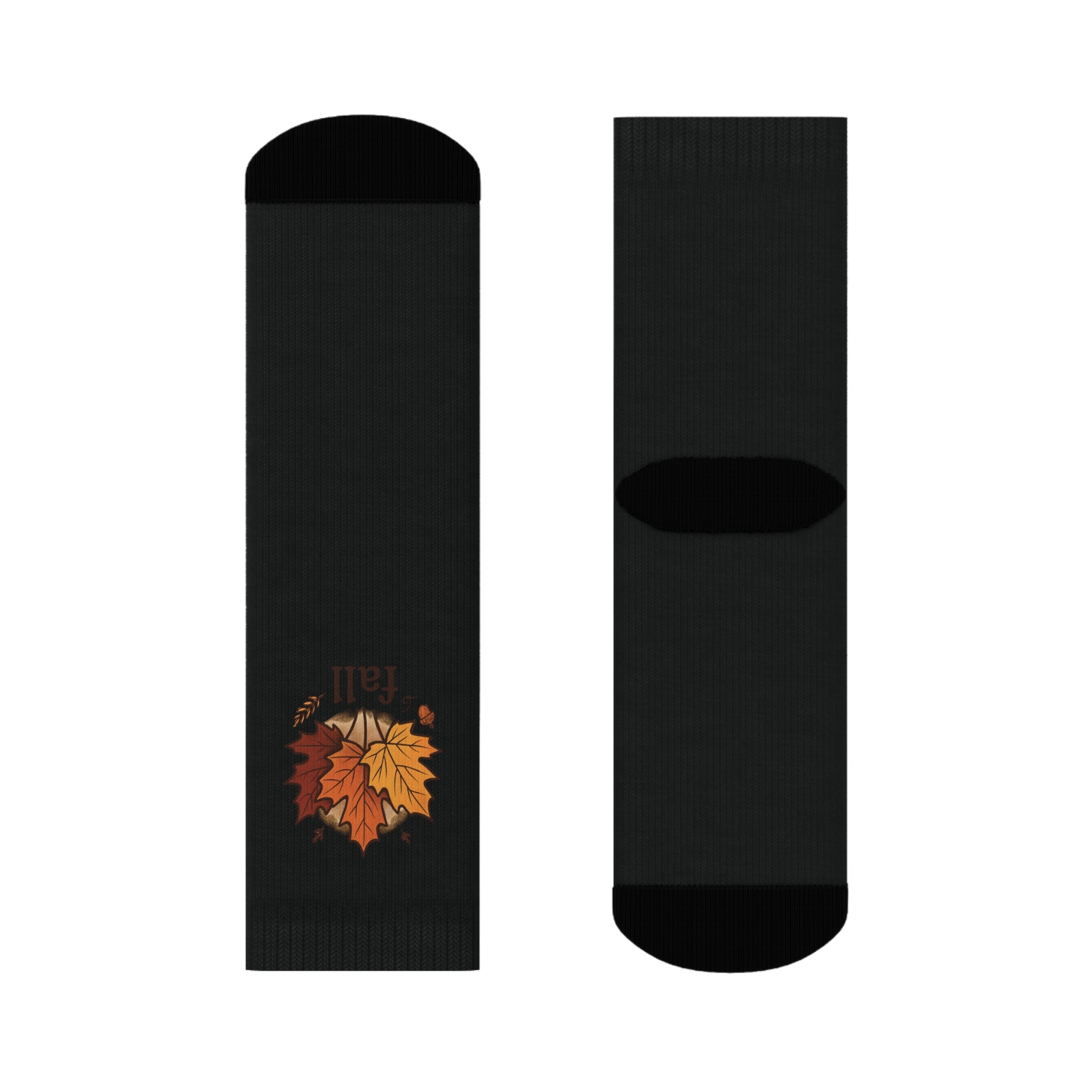 Autumn-Themed Crew Socks with Leaf Design, Cozy Socks for Fall, Perfect Gift for Thanksgiving, Casual Everyday Wear, Unique Sock Collection