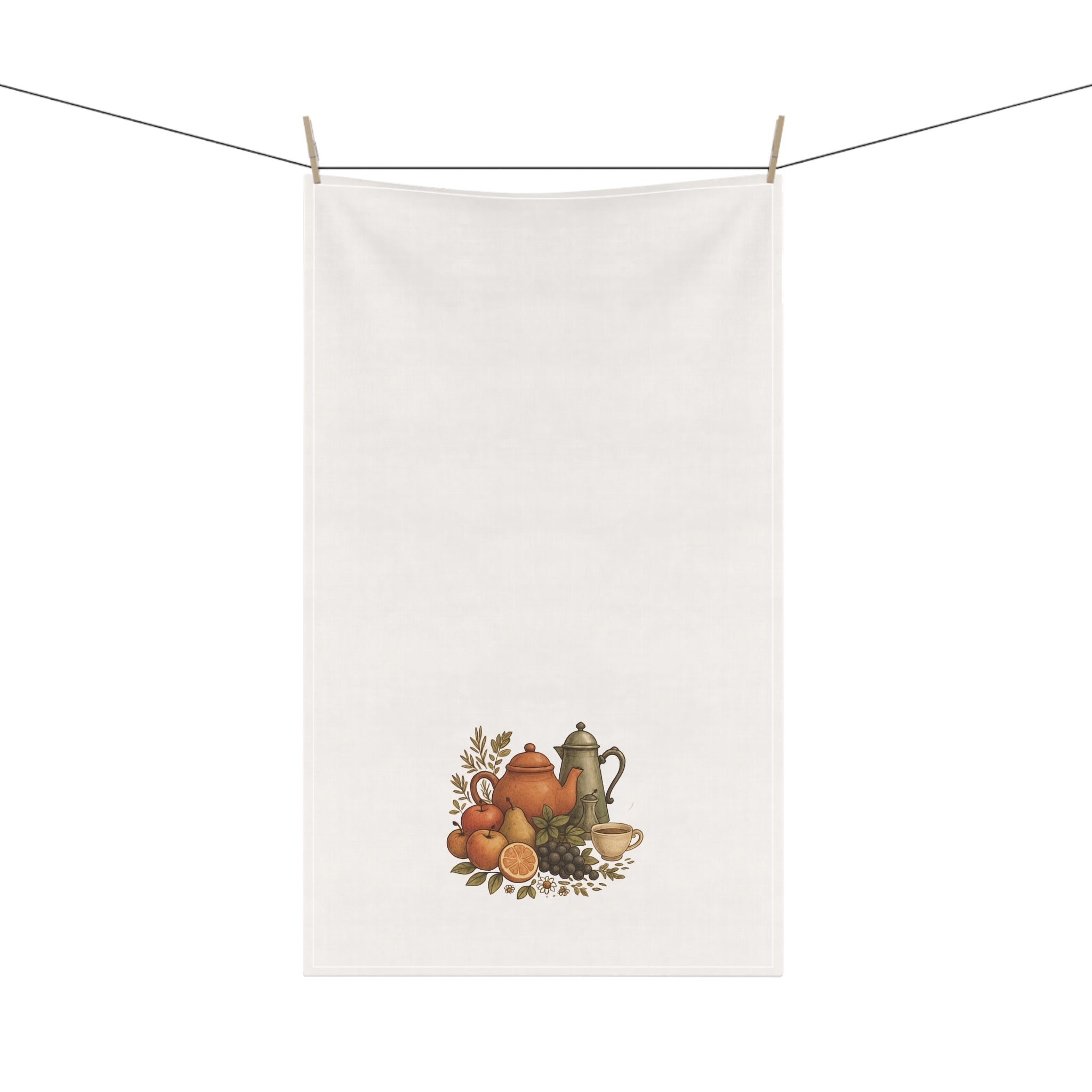 Kitchen Towel Coffee Pot and Earthy Tones Herbs Tea Towel