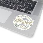Blessed Floral Wreath Sticker — Kiss-Cut Inspirational Decal