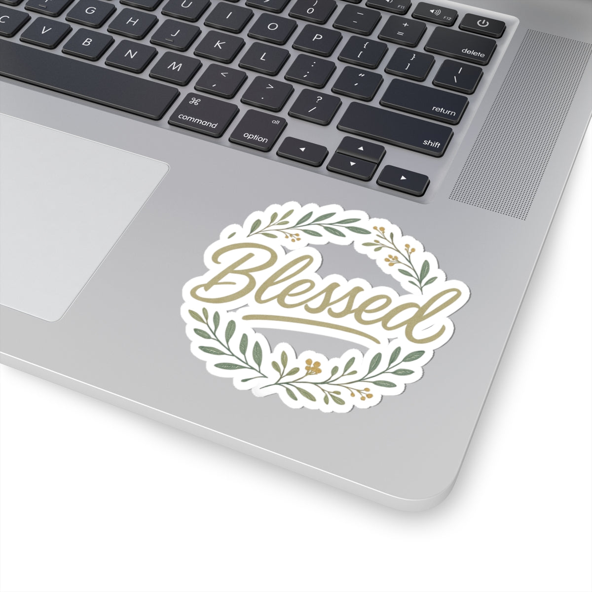 Blessed Floral Wreath Sticker — Kiss-Cut Inspirational Decal