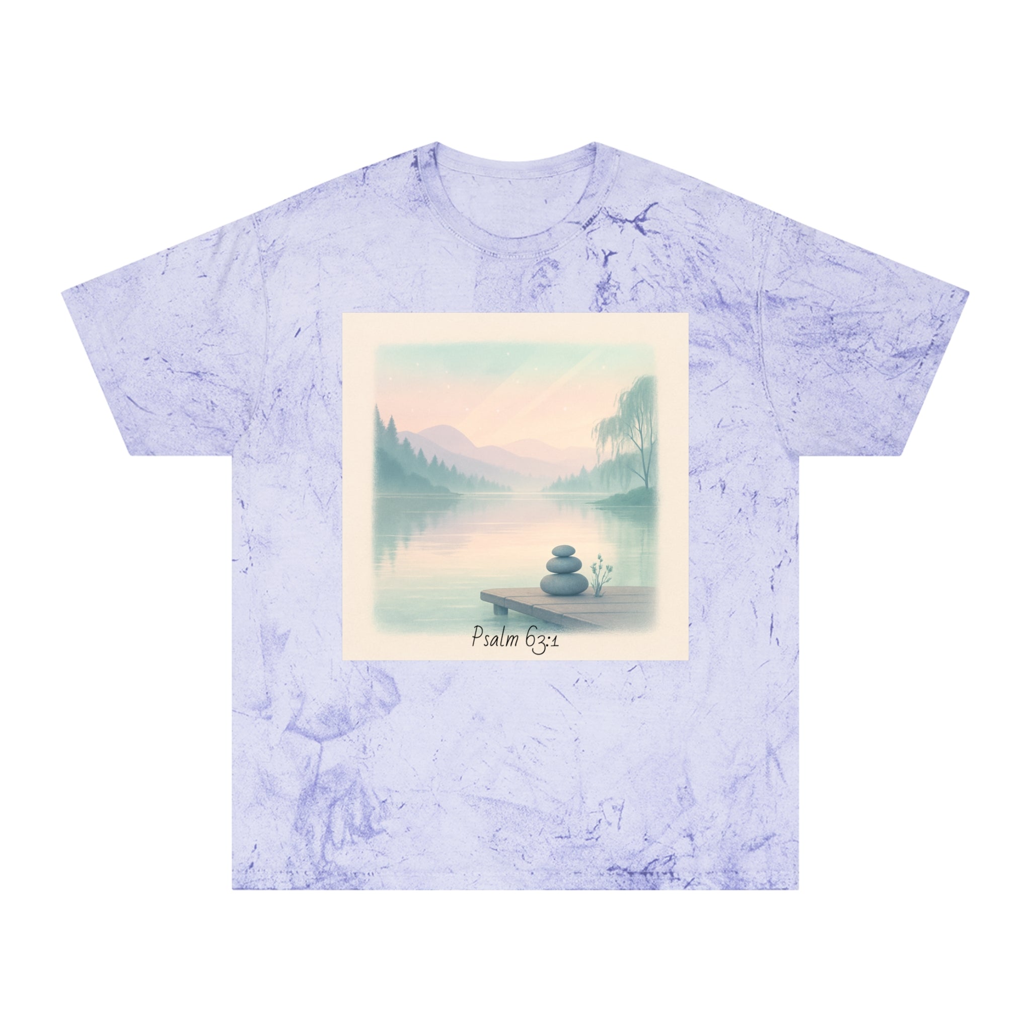 Serene Landscape T-Shirt, Relaxed Fit, Nature Lover Gift, Decorative Tee, Adventure Apparel, Meditation Top