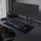 LED Gaming Mouse Pad with Cosmic Landscape Design | Gamer Accessories, Desk Decor, Office Gift, Unique Gaming Setup, LED Light