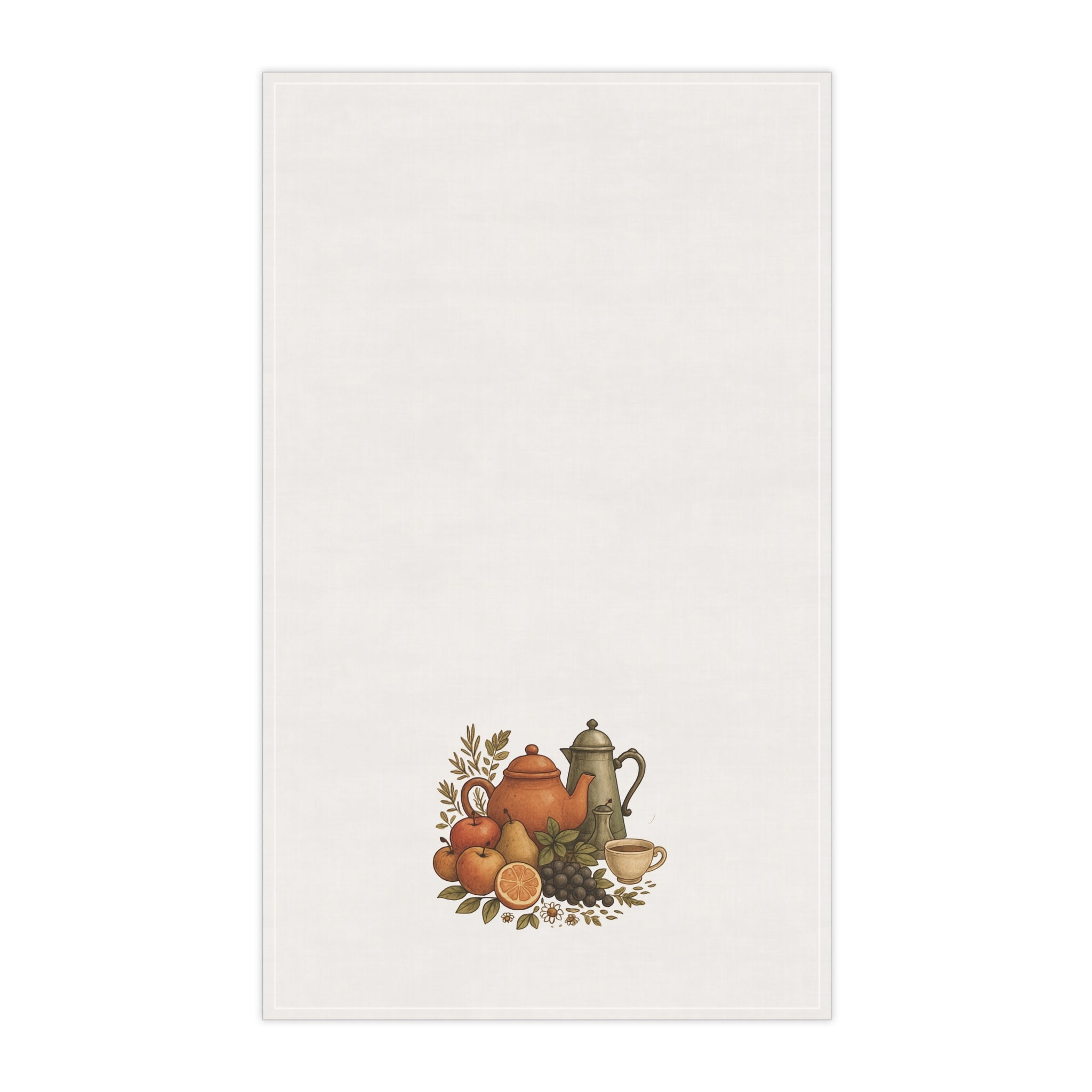Kitchen Towel Coffee Pot and Earthy Tones Herbs Tea Towel