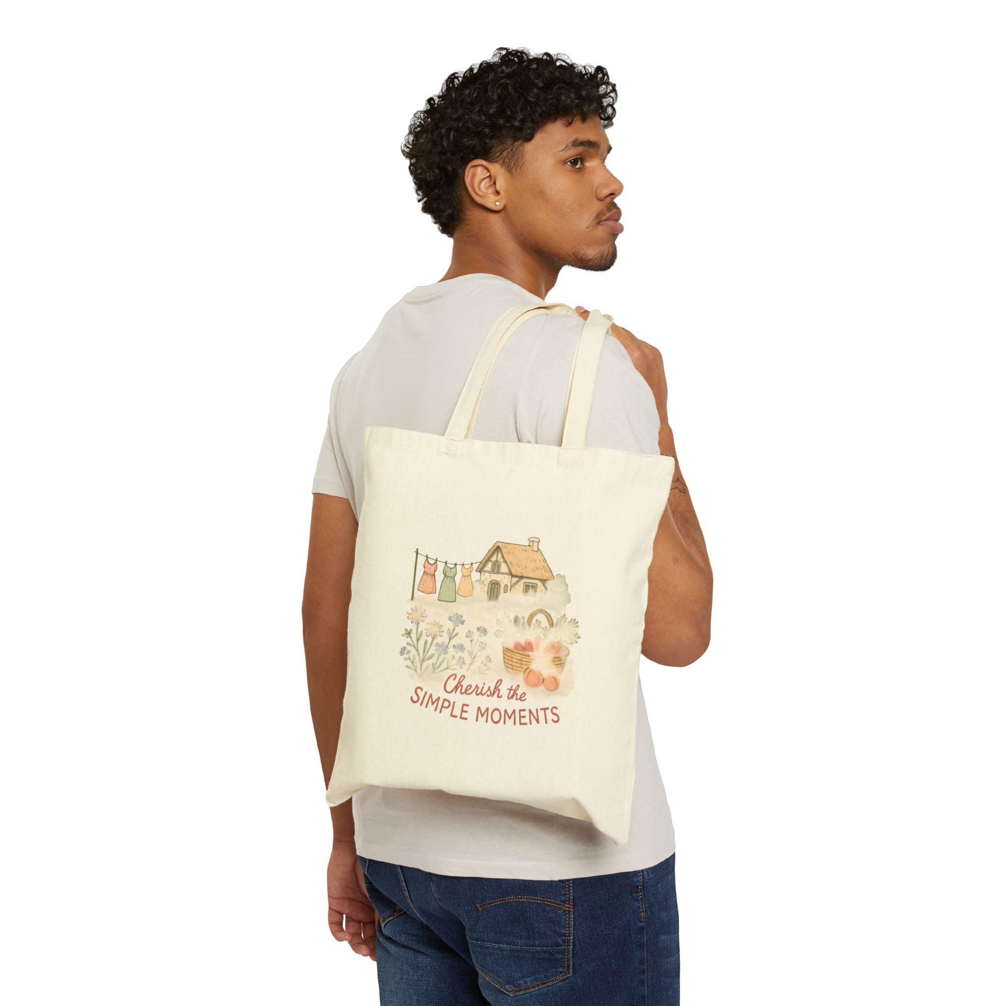 Cherish the simple moments- Cotton Canvas Tote Bag