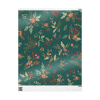 Green Floral Christmas Wrapping Paper