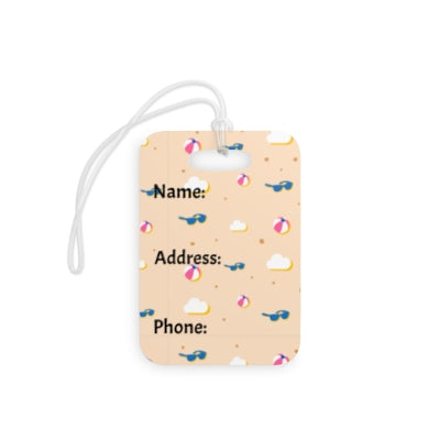 Beach-Themed Luggage Tags with Name, Address, and Phone